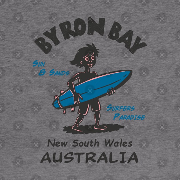 Byron Bay Funny Surf Silhouette by Alexander Luminova